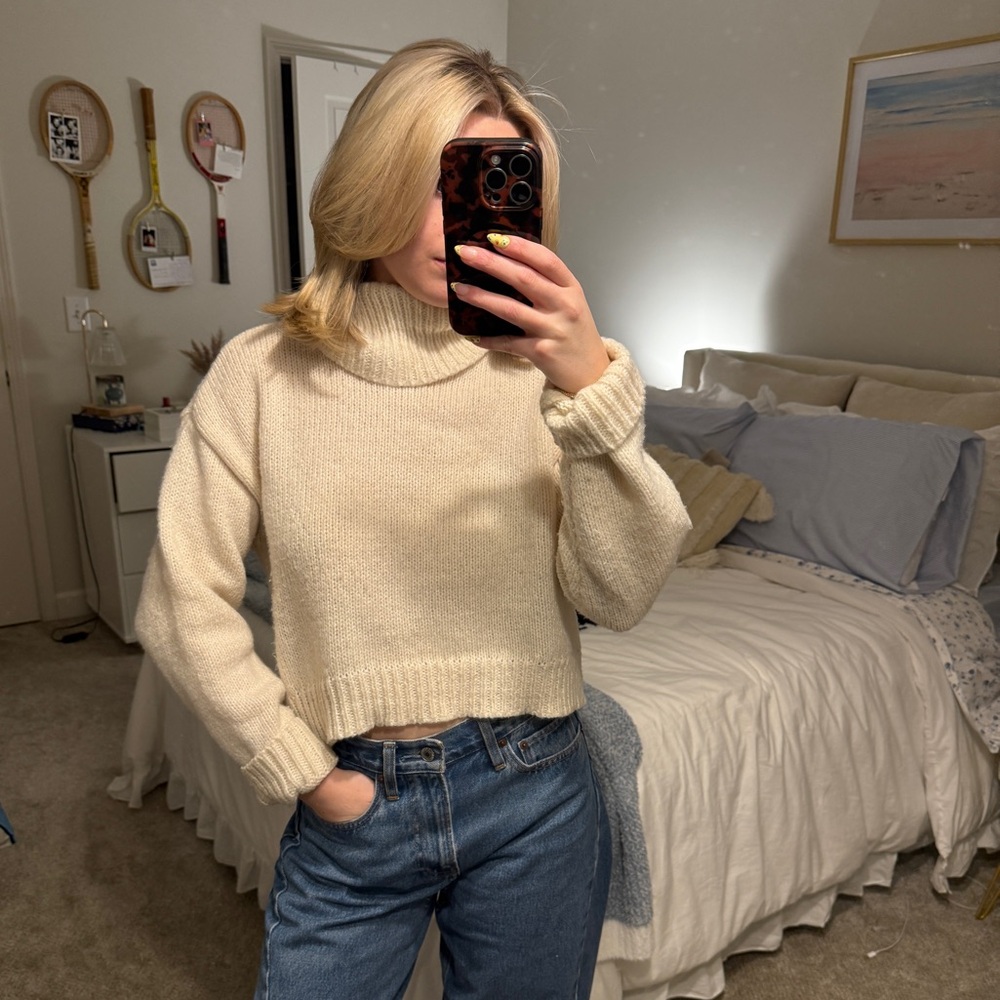 Cream turtle neck sweater